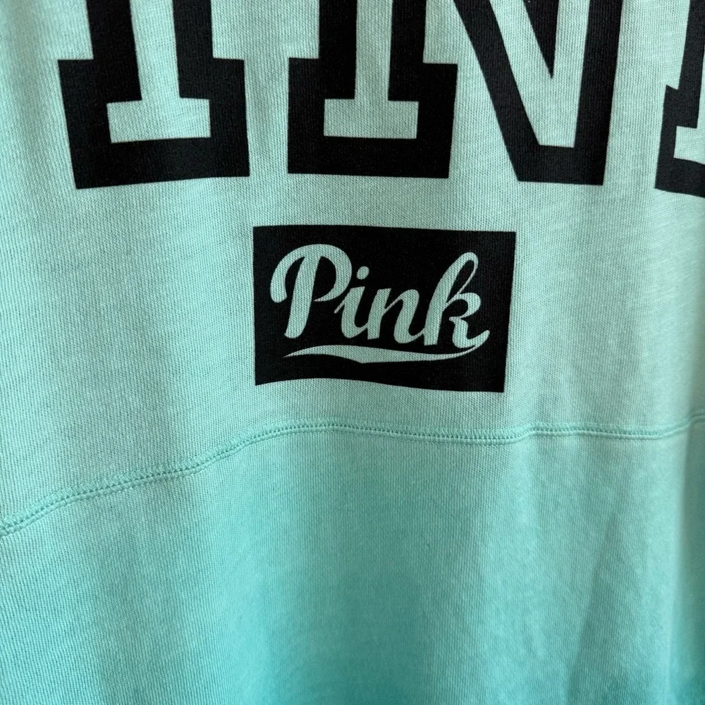 Victoria's Secret PINK Spirit Jersey Shirt Sz XS Blue Spellout Top Sporty Casual - Picture 11 of 11